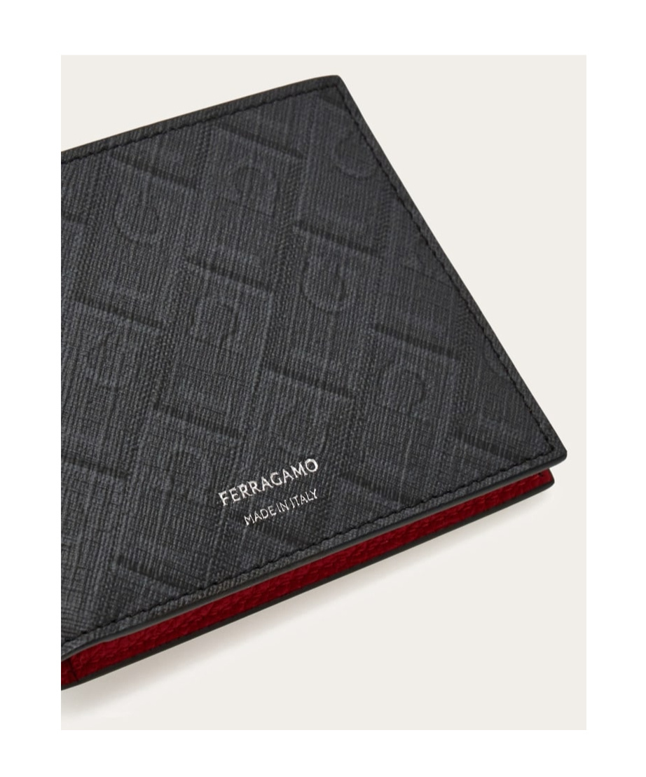 Ferragamo Double-fold Wallet In Black