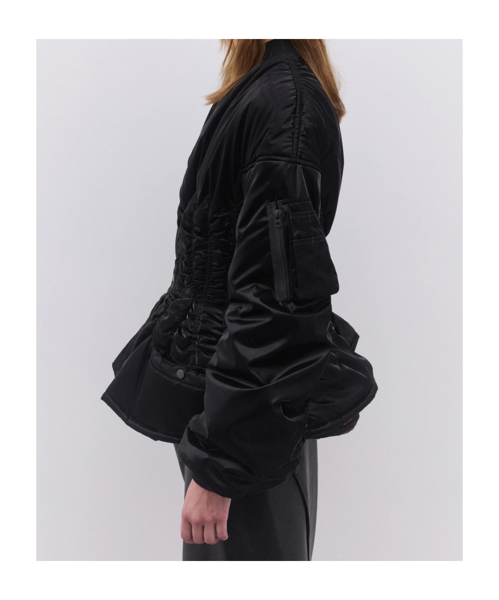 Junya Watanabe Rolled Sleeves Bomber Jacket In Black