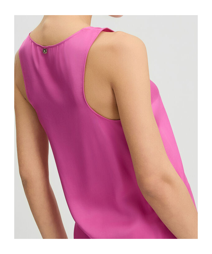 Liu •jo Peony Pink Satin Top In Pink