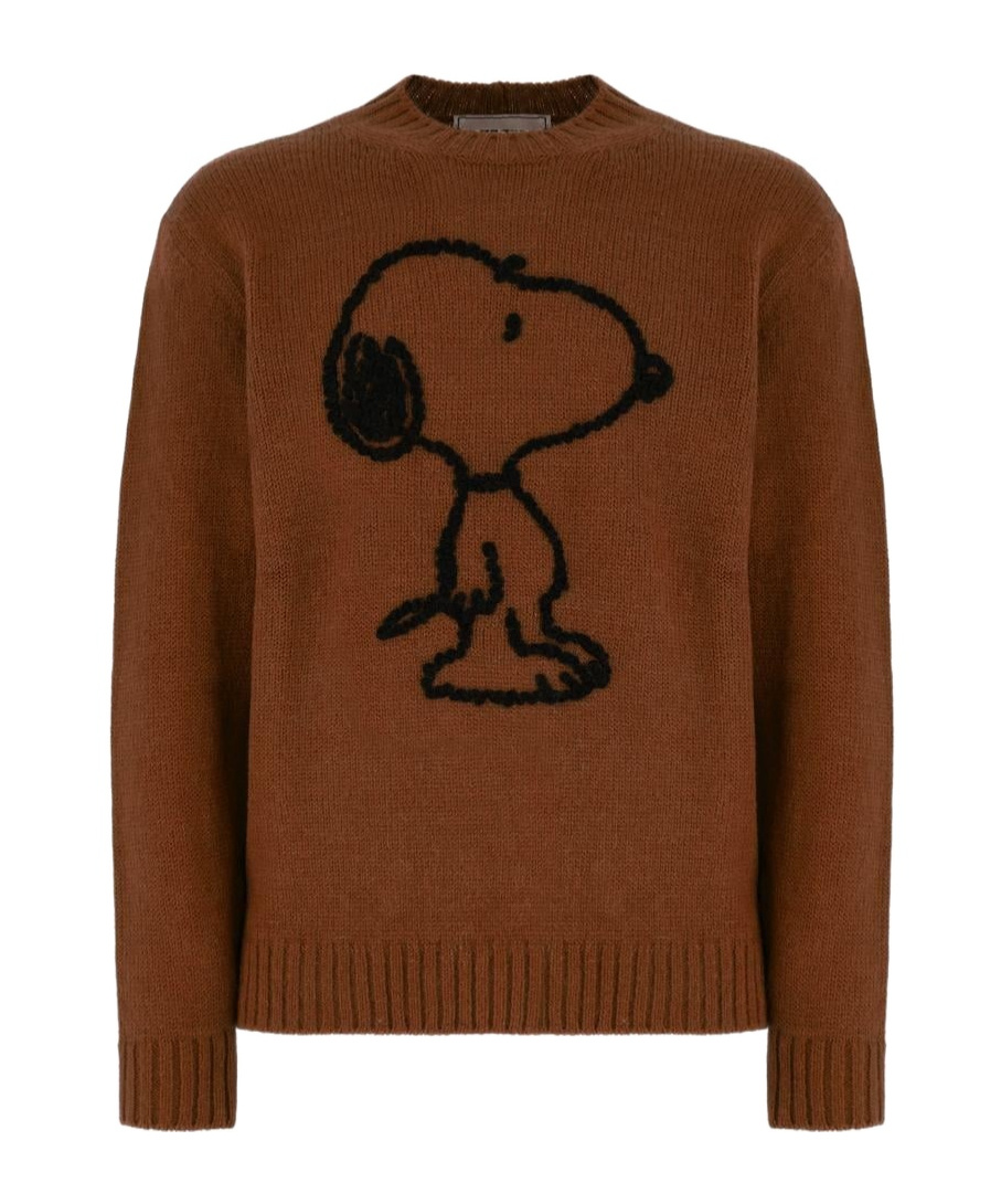 Iceberg Snoopy-motif Wool-alpaca Blend Sweater In Brown