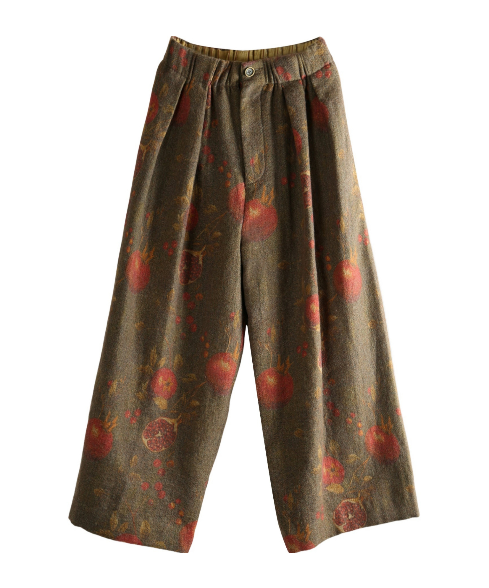 Uma Wang Pomegranate Print Pleated Trousers In Multi