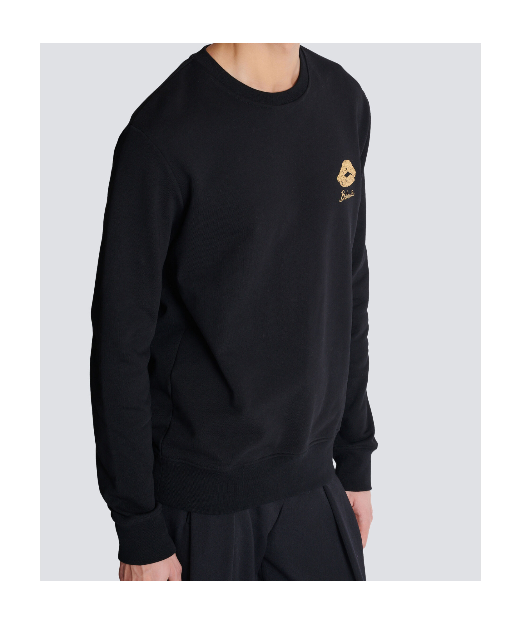 Balmain Kiss Print Sweatshirt In Black