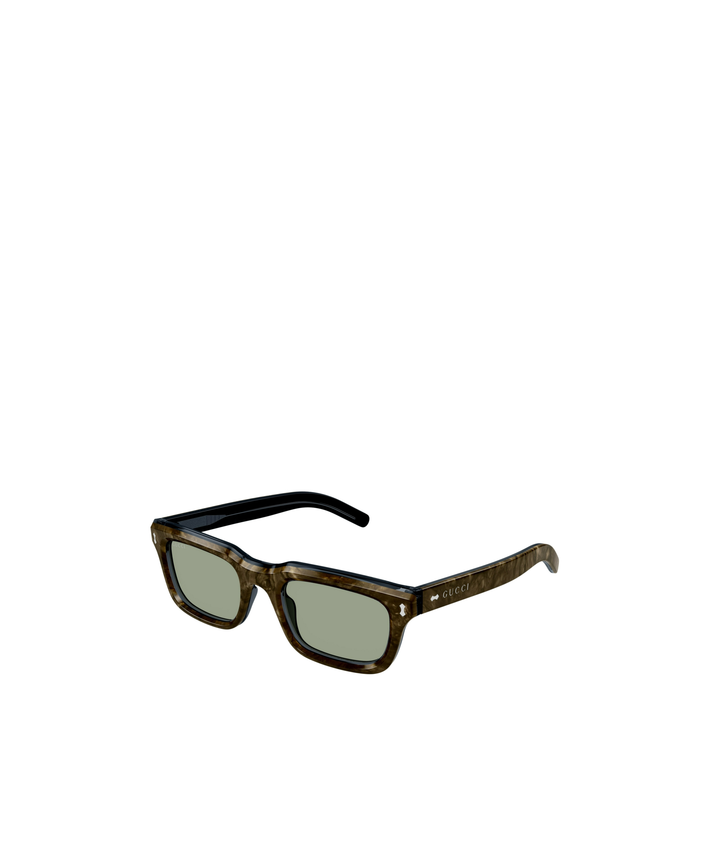 Gucci Rectangular Frame Sunglasses In Green