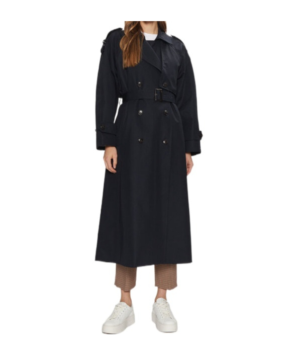 Tommy Hilfiger Double-breasted Trench Coat In Black