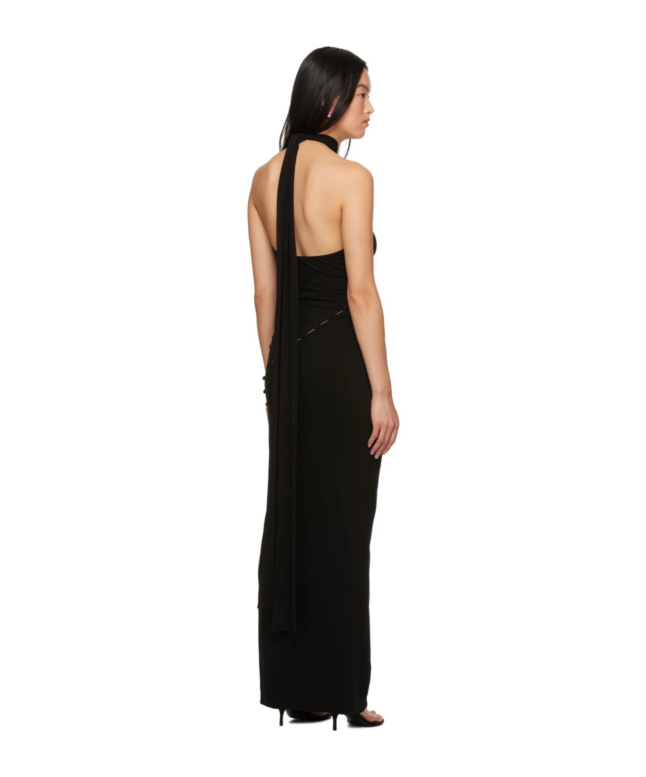 Magda Butrym Black Button Maxi Dress In Black