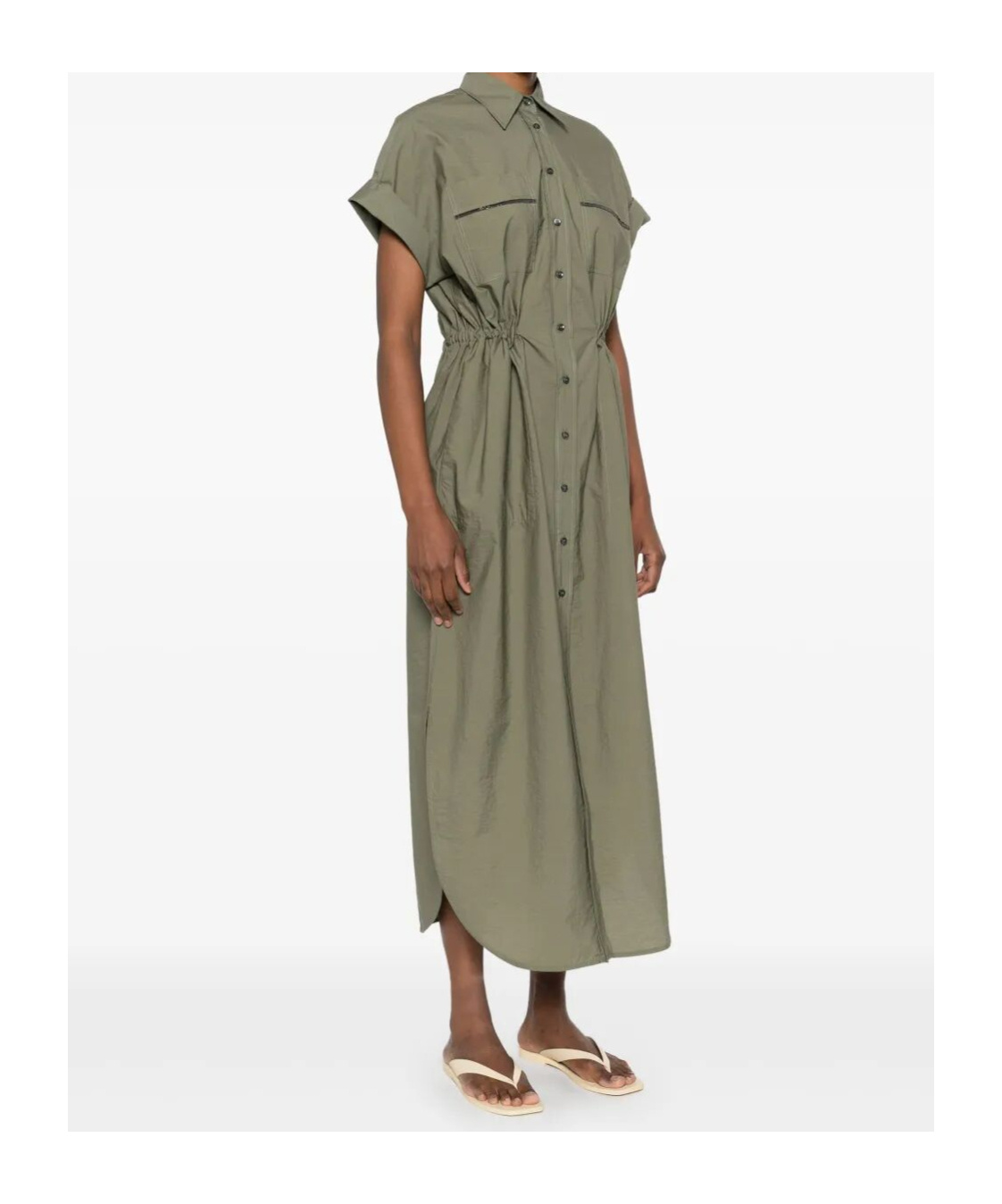 Brunello Cucinelli A-line Midi Dress In Gray