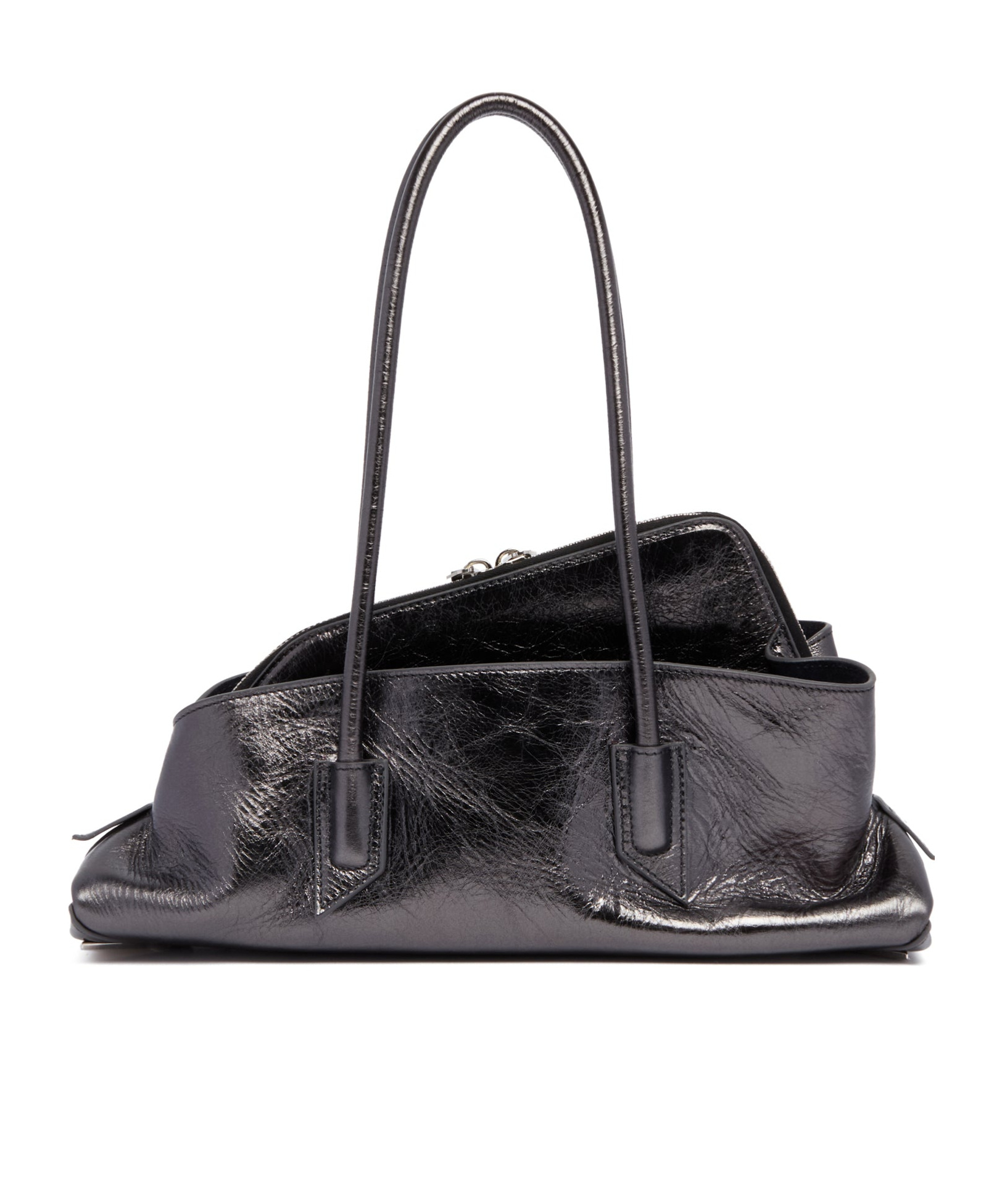 Attico Charcoal Leather Small La Passeggiata Handbag