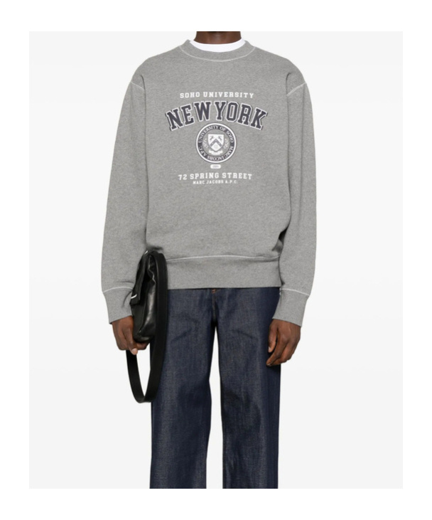 Apc Graphic-print Sweater In Gray