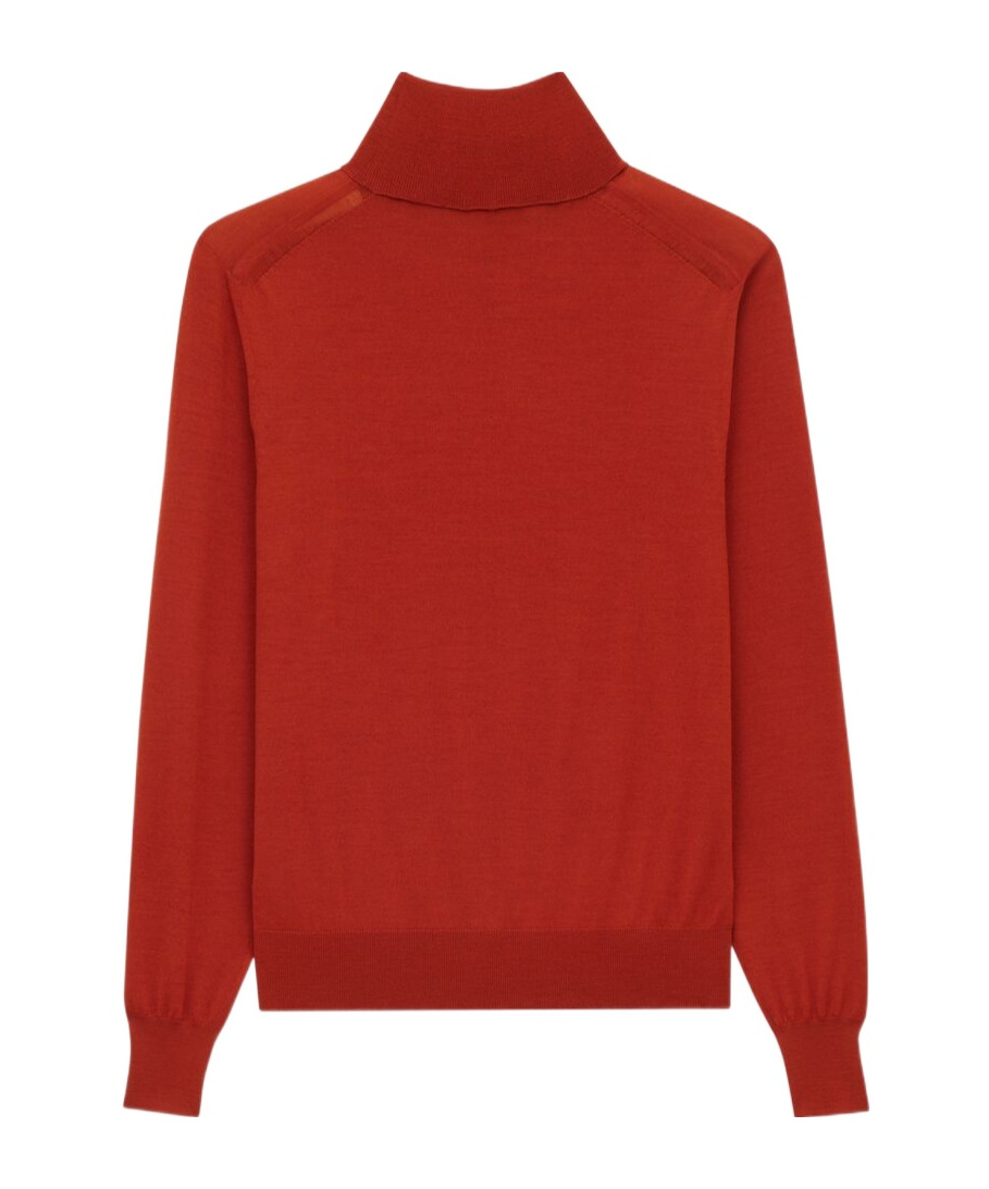 Saint Laurent Wool Turtleneck Sweater In Red