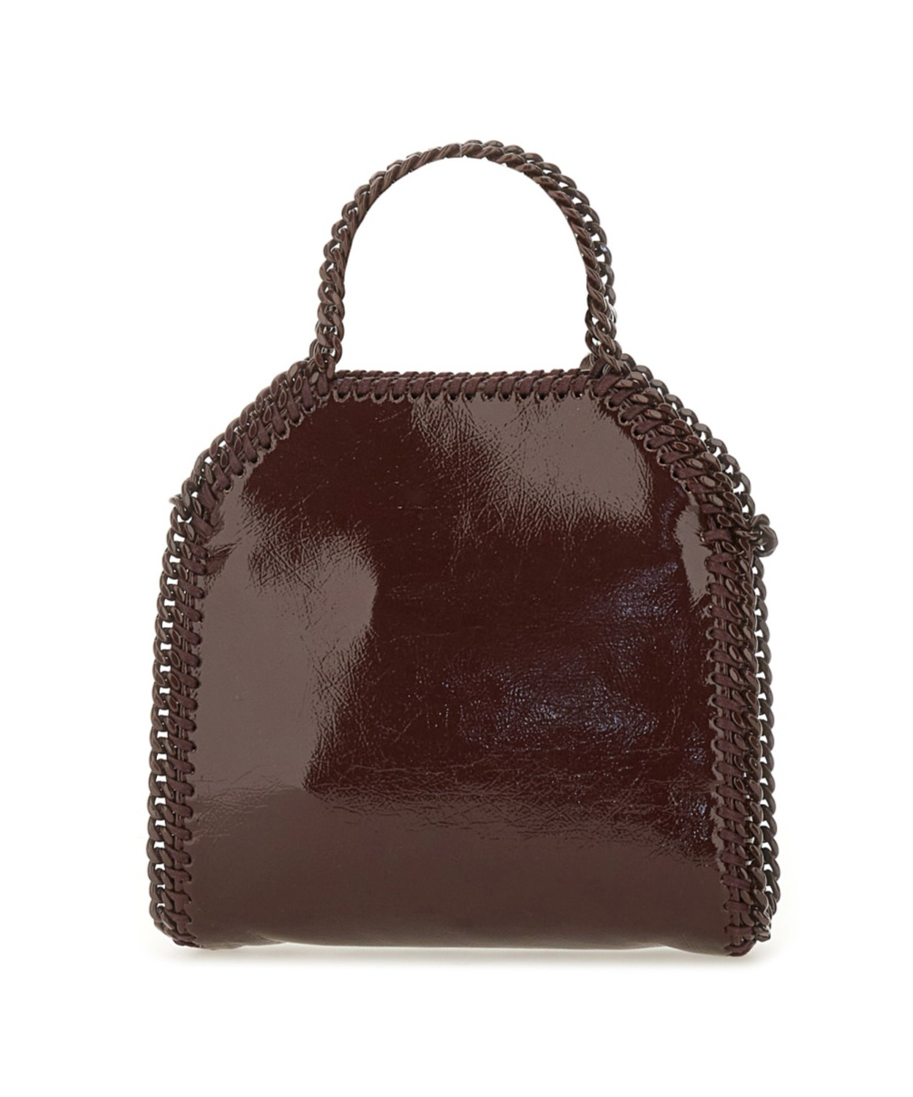 Stella Mccartney Chain Strap Shoulder Bag With Glossy Finish In Brown