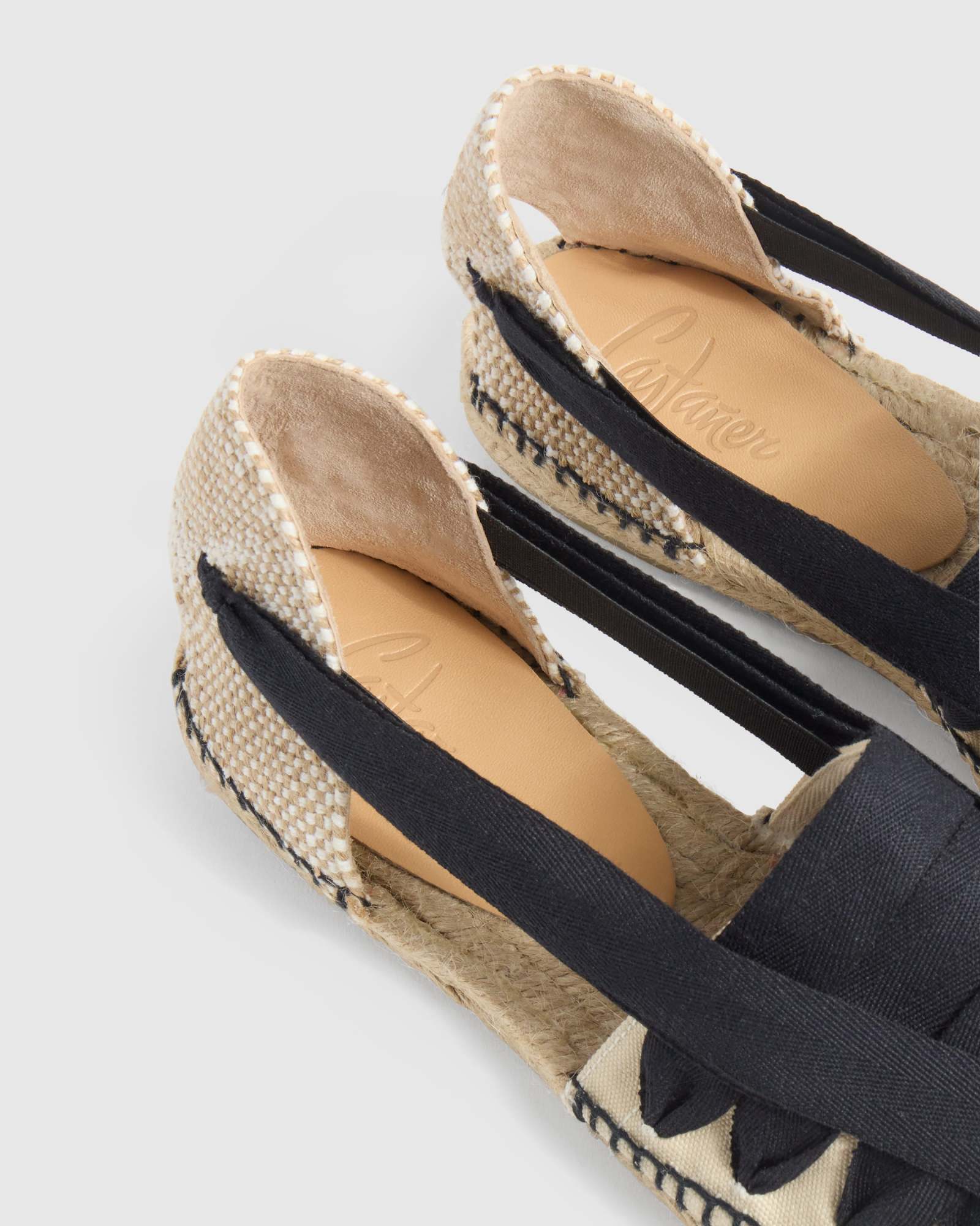 Castaã±er Norman Ribbon-woven Canvas Espadrilles In Nude