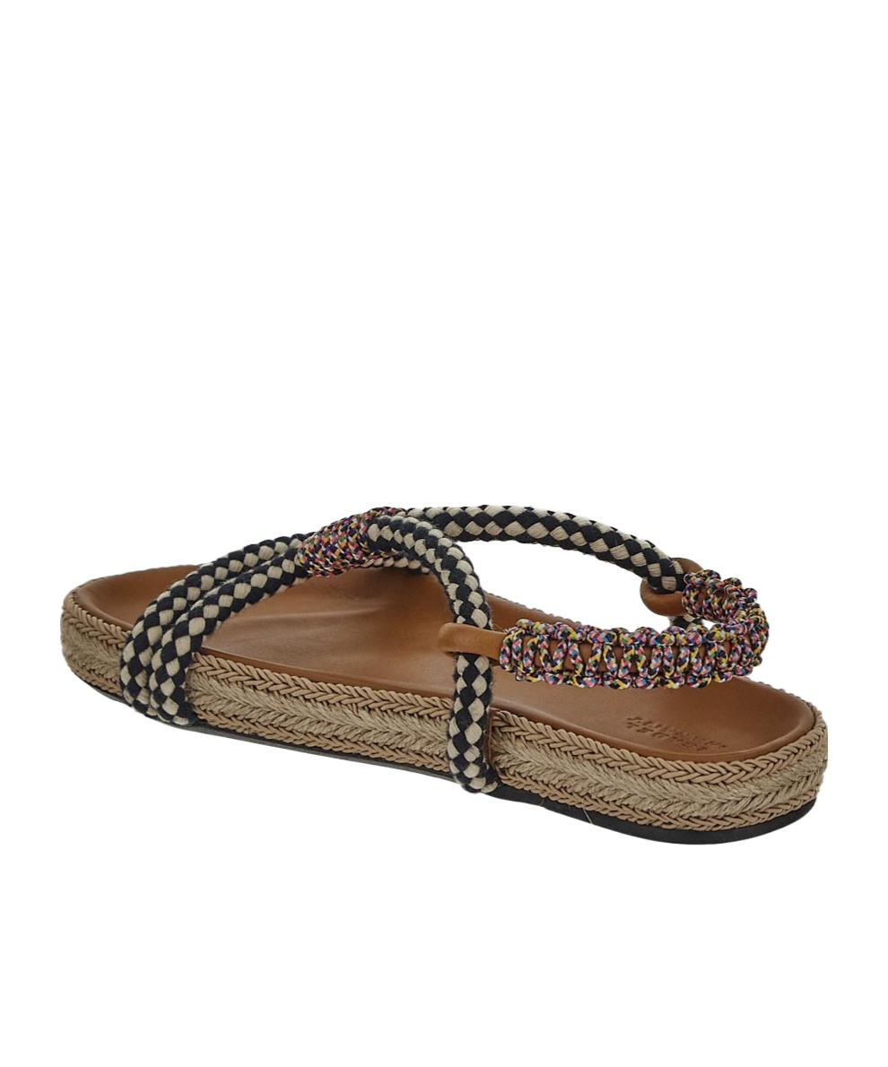 Shop Isabel Marant Round Toe Flat Sandals In Beige