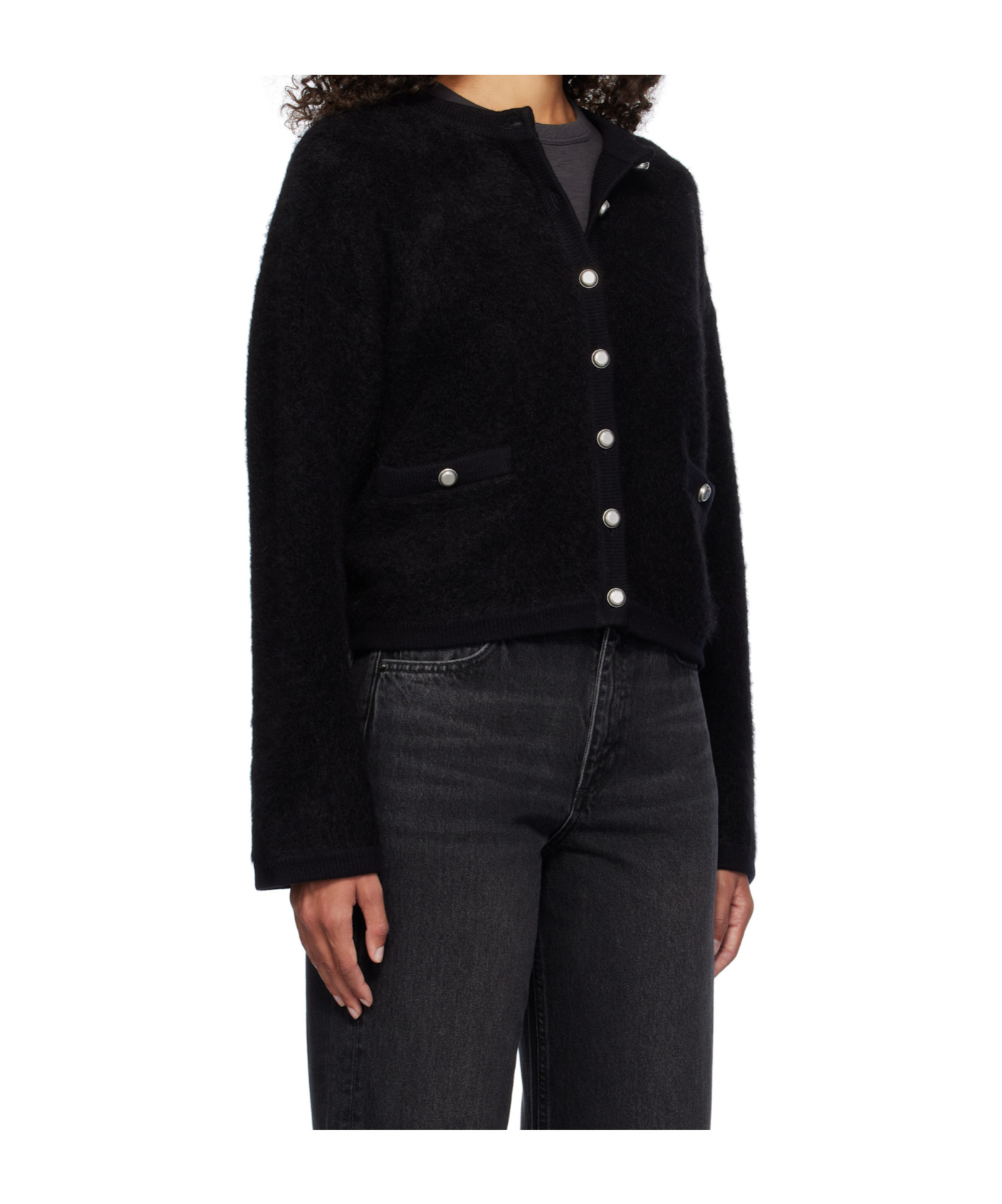 Rag & Bone Long-sleeved Cardigan In Black