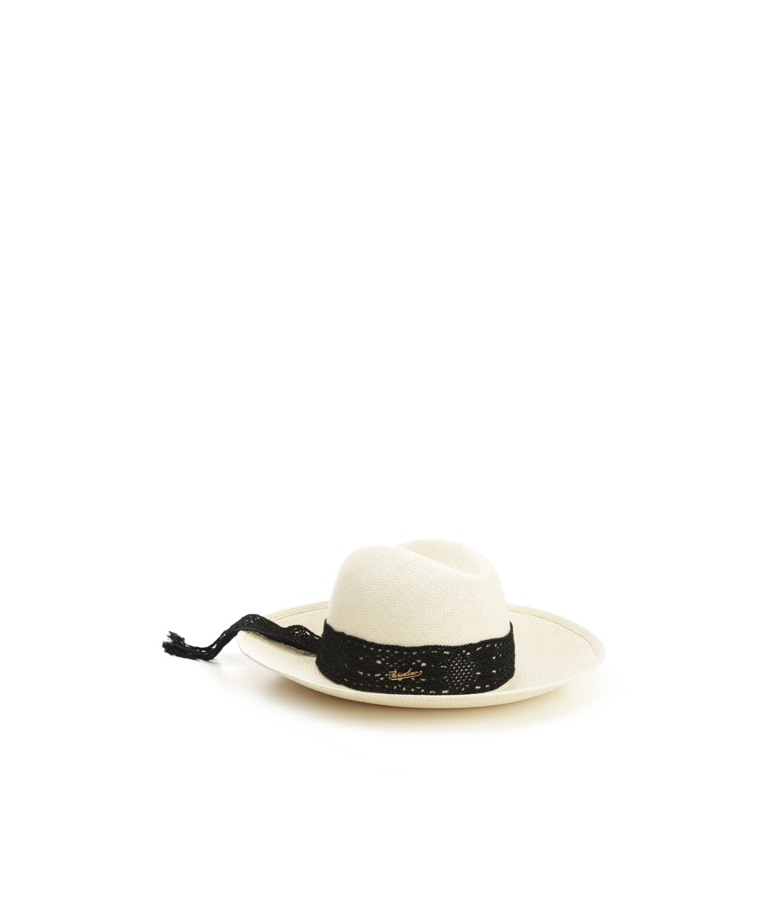 Borsalino Lace Trim Sun Hat In White