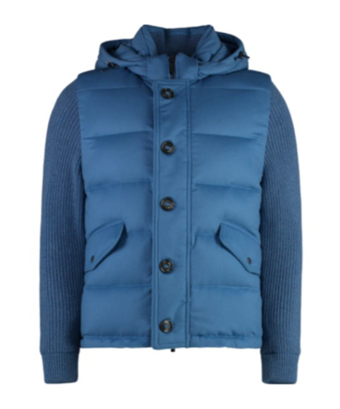 Moorer Foscolo Hooded Down Jacket In Blue