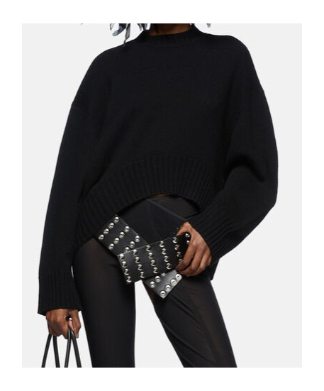 Attico Black Oversize Sweater In Wool And Cashmere Woman In Black