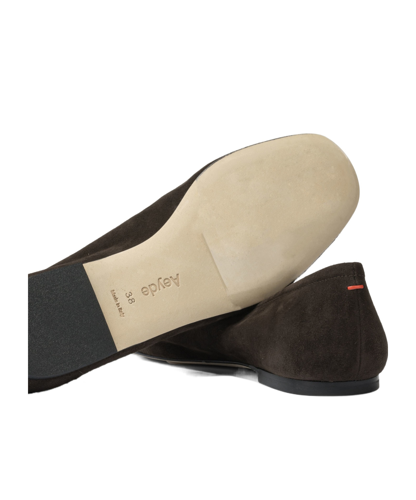 Aeyde Bow Suede Ballet Flats In Brown