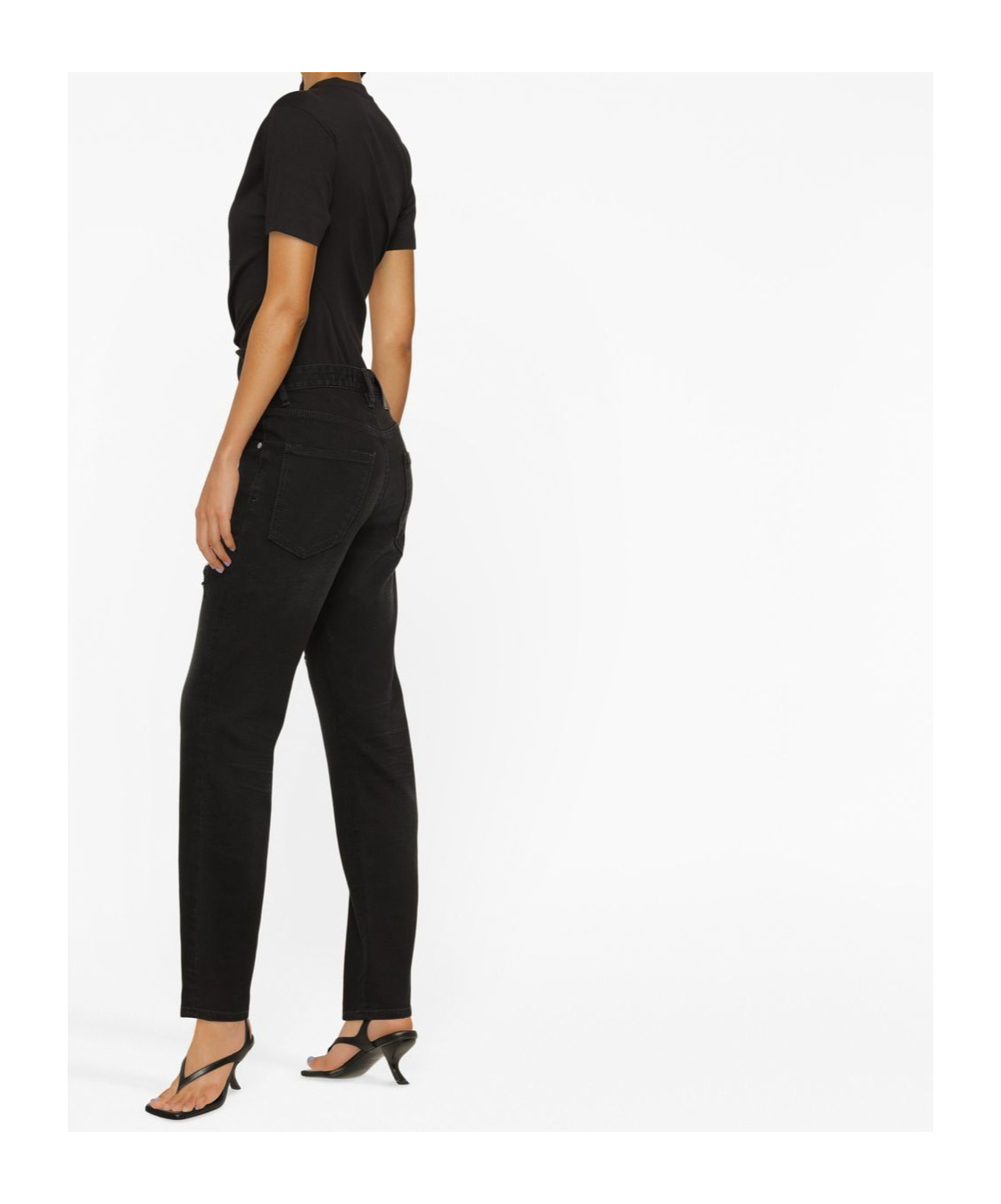 Shop Just Cavalli High-rise Straight-leg Jeans In Black