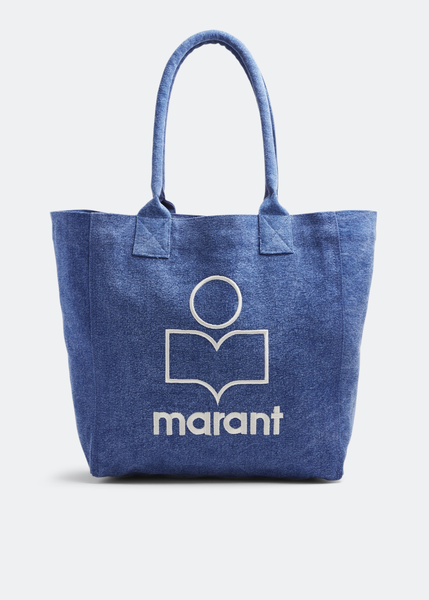 Shop Isabel Marant Logo-embroidered Denim Tote Bag In Blue