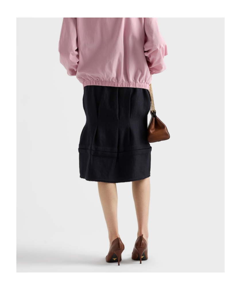 Prada High-waisted Fitted Skirt With Flared Silhouette In Black
