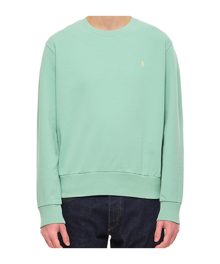 Polo Ralph Lauren Green Polo Pony Cotton Sweatshirt In Green