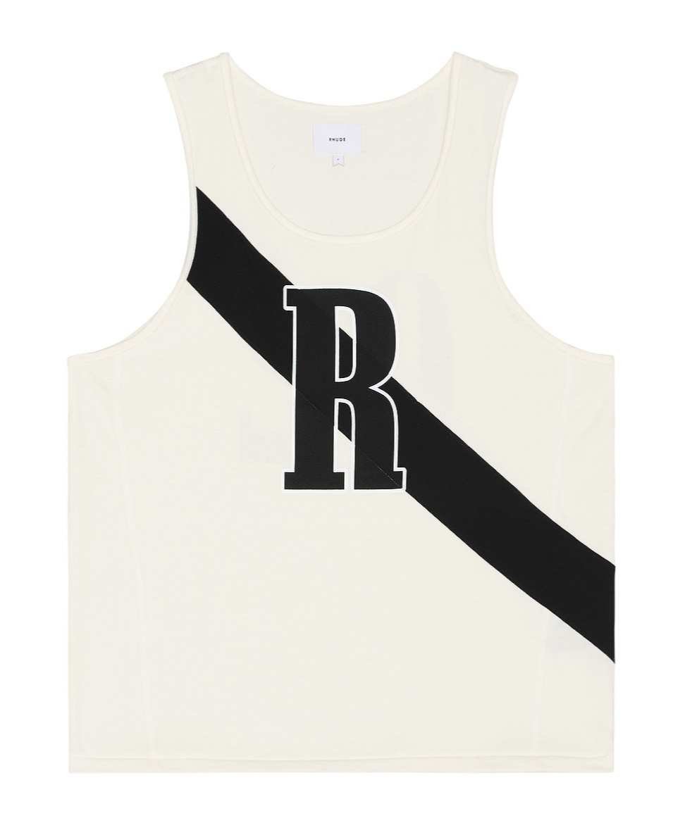 Rhude Round Collar Sleeveless Vest In White