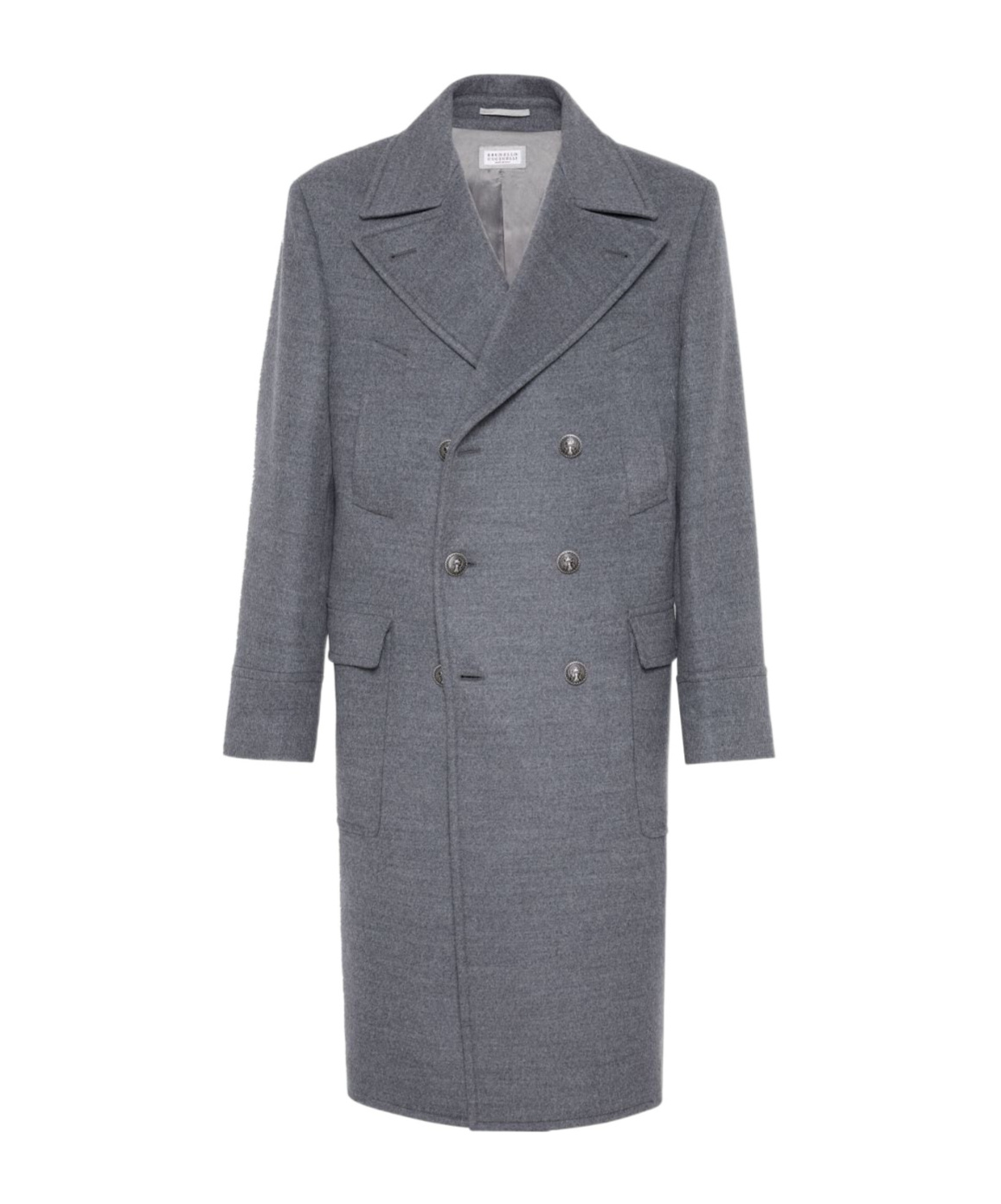 Brunello Cucinelli Double-breasted Wool Coat In Gray