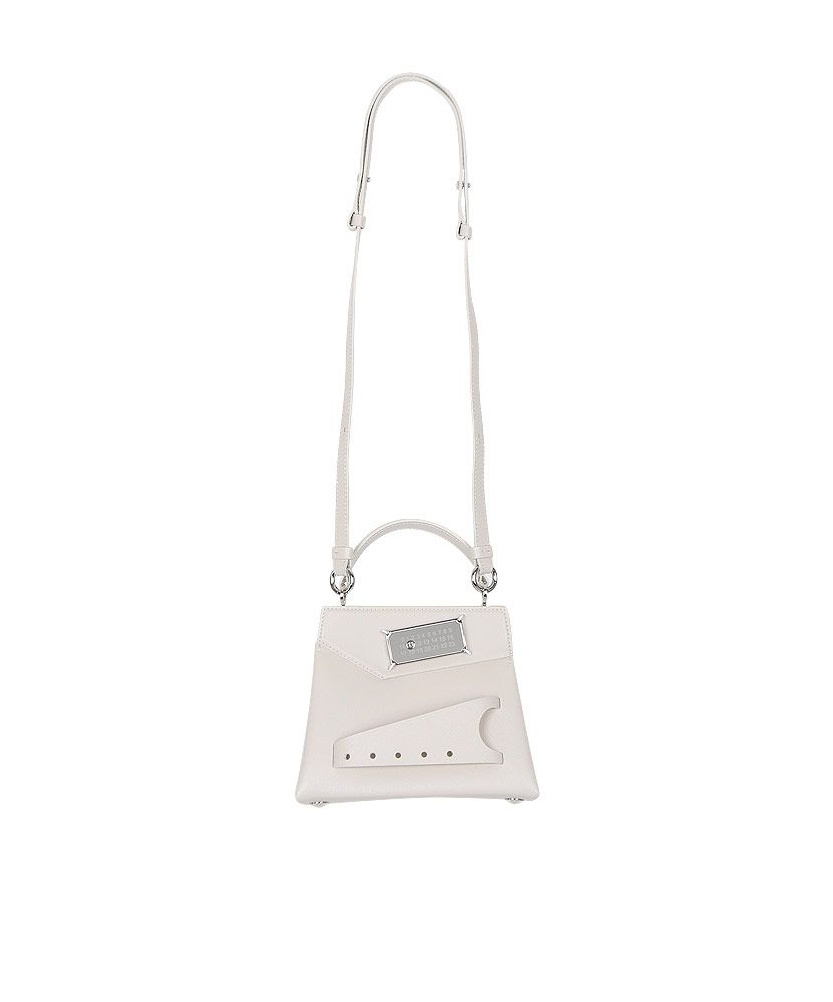 Maison Margiela Snatched Leather Shoulder Bag In Gray