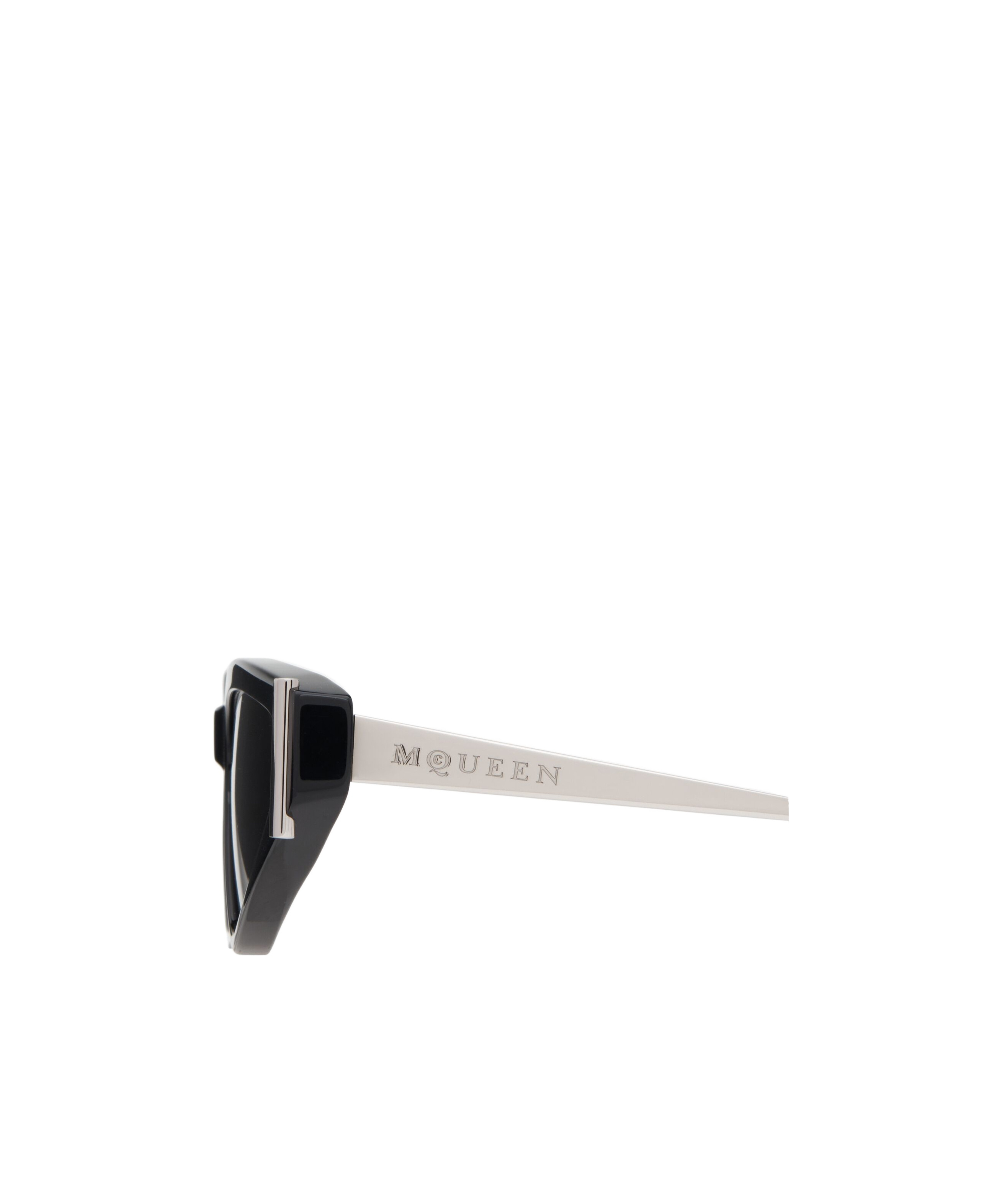Alexander Mcqueen Side T-bar Sunglasses In Black/smoky