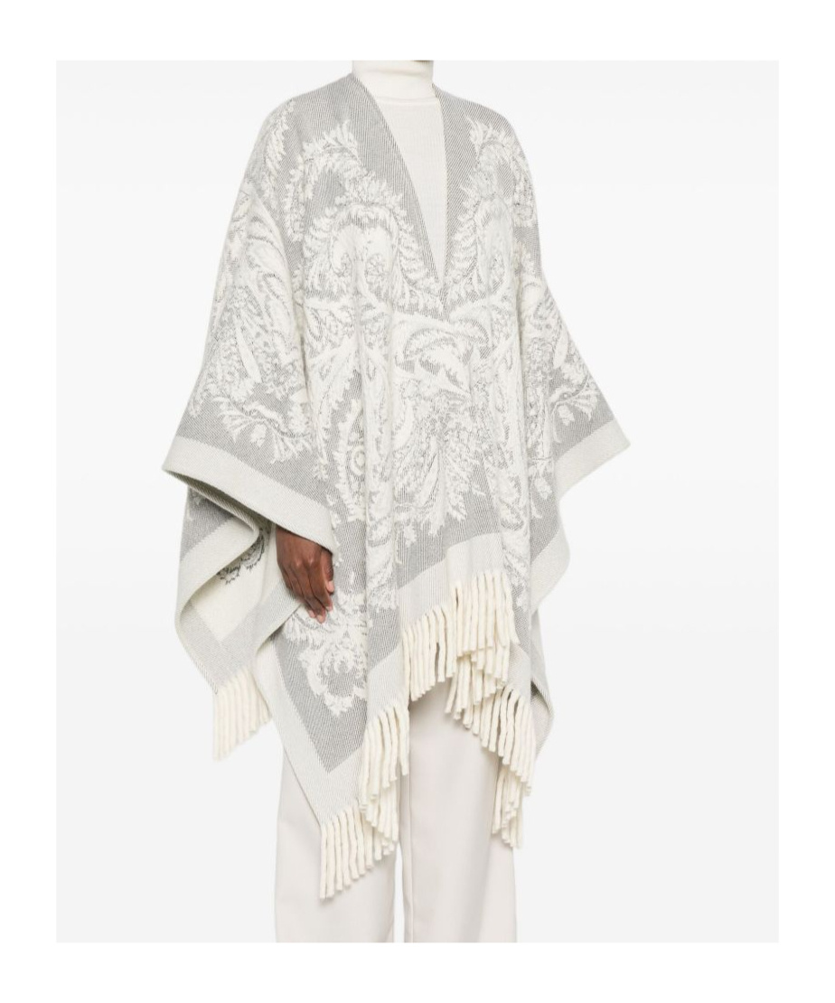 Etro Paisley-pattern Fringed Poncho In Multi