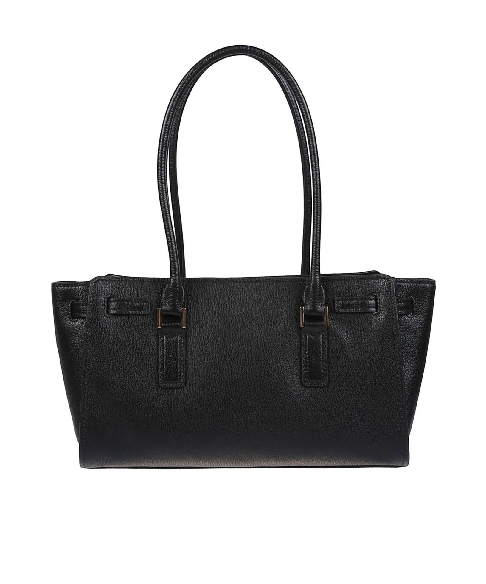 Michael Kors Double-handle Leather Shoulder Bag In Black