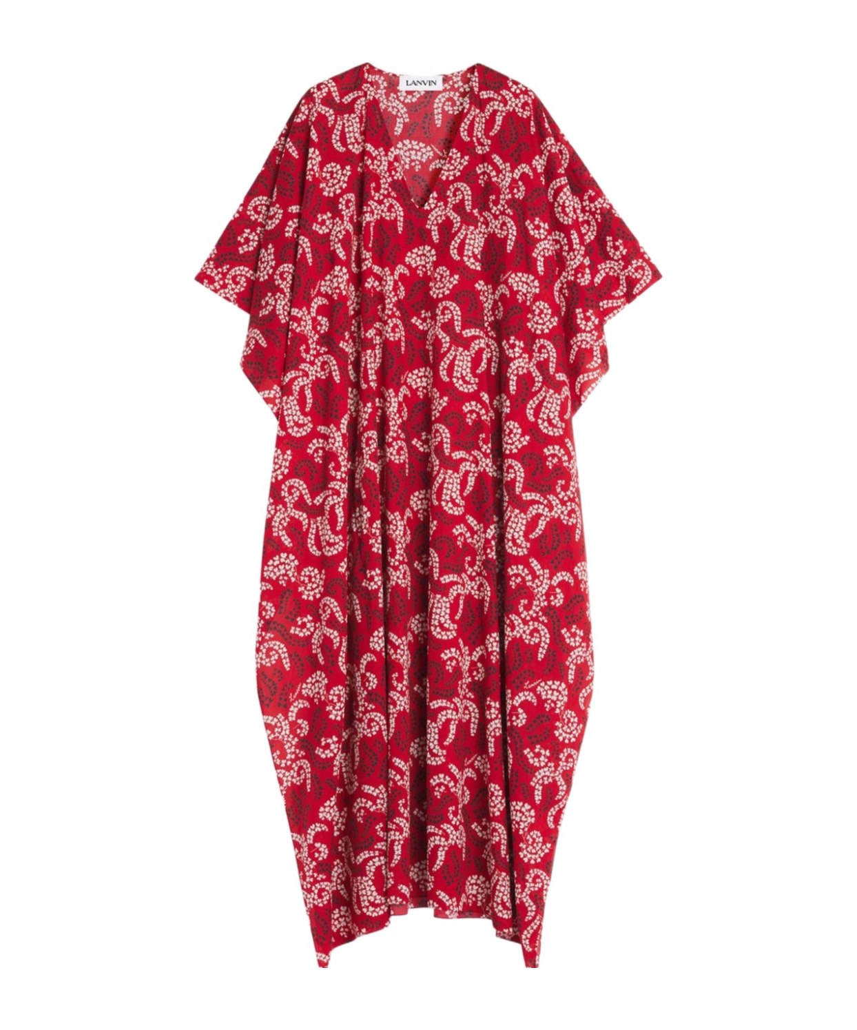 Lanvin Floral-print Kaftan In Red
