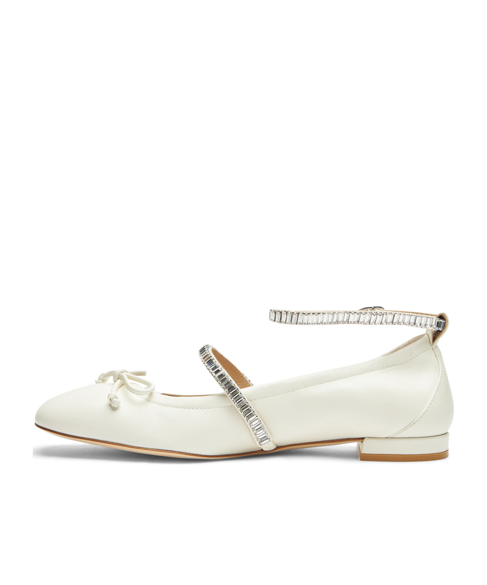 Stuart Weitzman Stefanie Ballet Flats In White