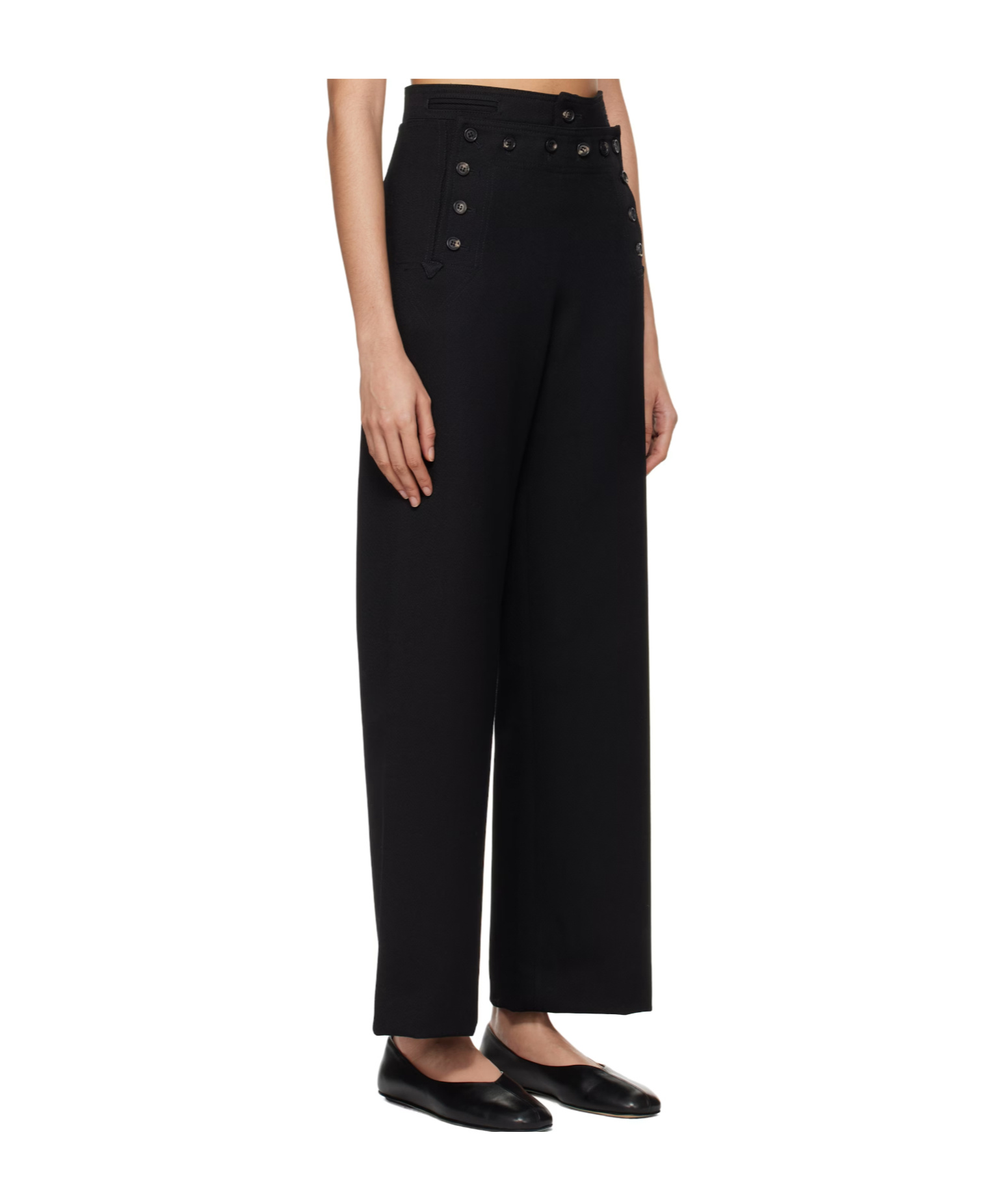 Bode Riding Wool Twill Sailor Trousers In Black