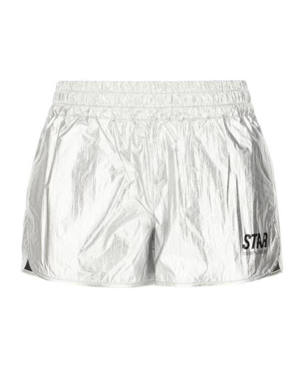 Golden Goose Metallic Shorts In White
