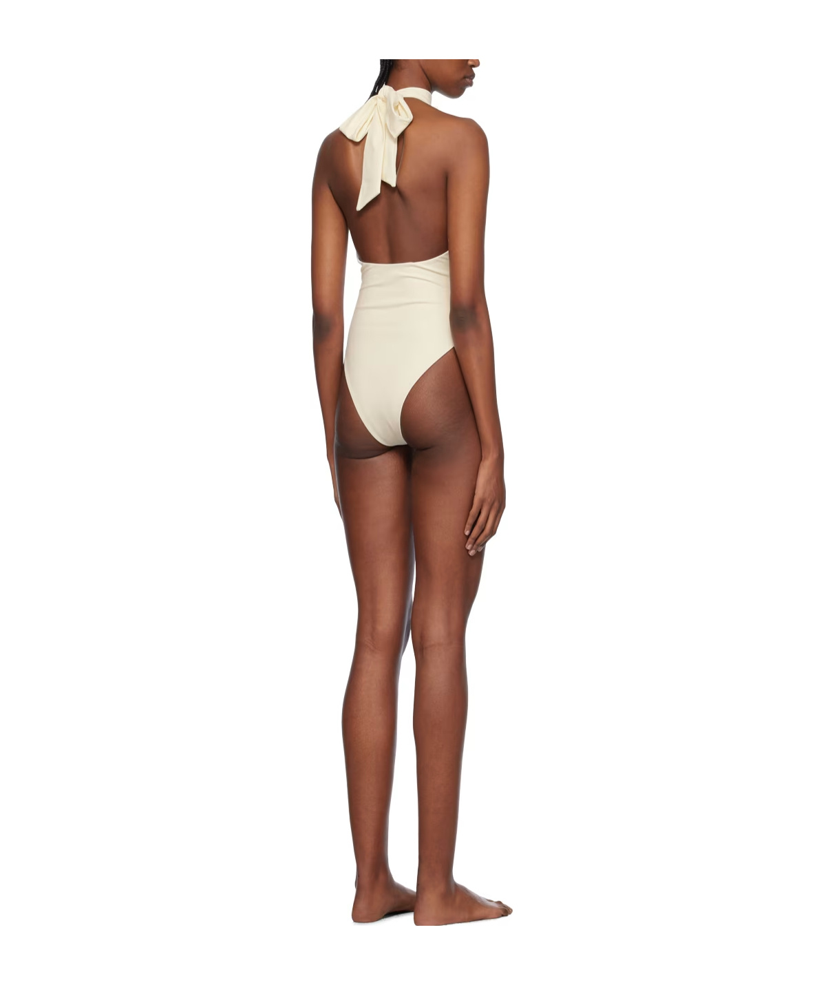 Magda Butrym Hollowed-out Neck Swimsuit In Nude