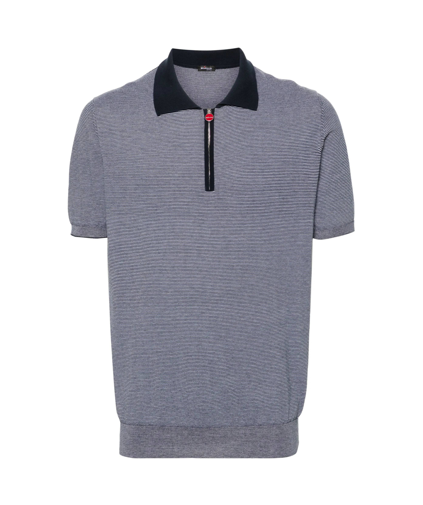 Shop Kiton Zip-up Polo Shirt In Gray
