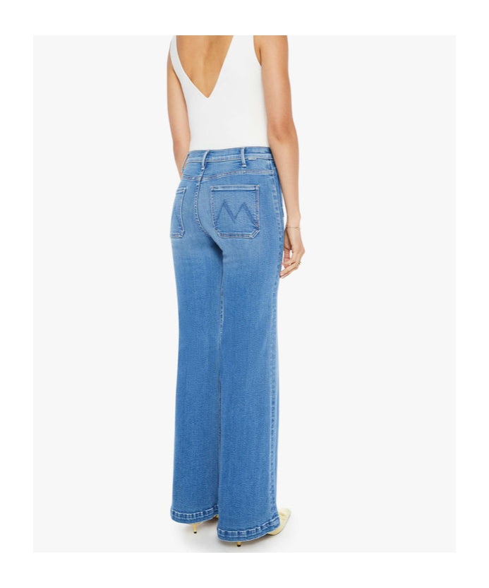 Mother The Hustler Roller Patch Pocket Sneak Piece By Piece Jeans In Blue