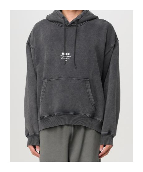 Shop Msgm Helmet Print Drawstring Hoodie In Black