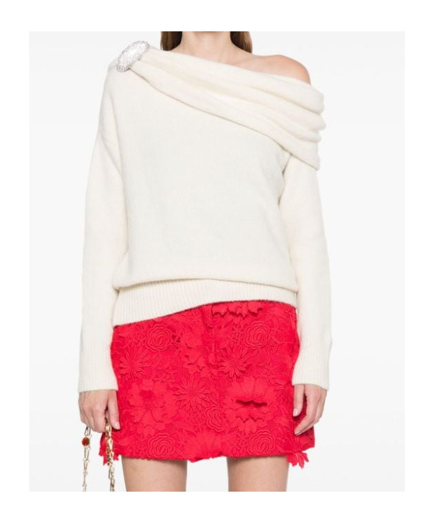 Giuseppe Di Morabito Off-the-shoulder Alpaca-blend Jumper In White