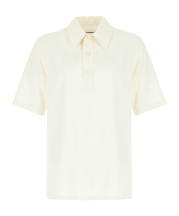 Jil Sander Wool Polo Shirt In White