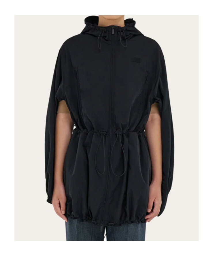 Ferragamo Medium Technical Parka In Black