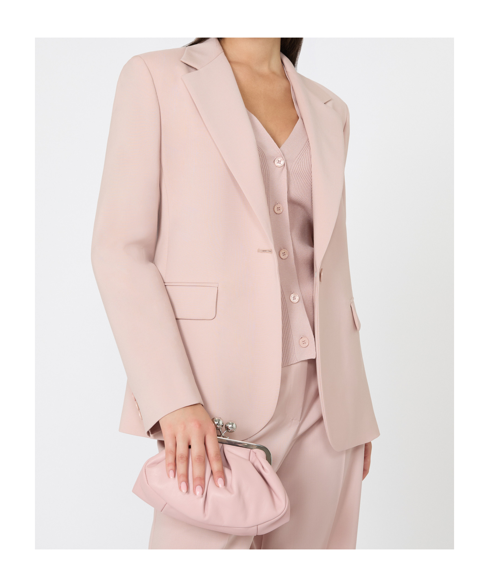 Weekend Max Mara Natural Stretch Wool Blazer In Pink