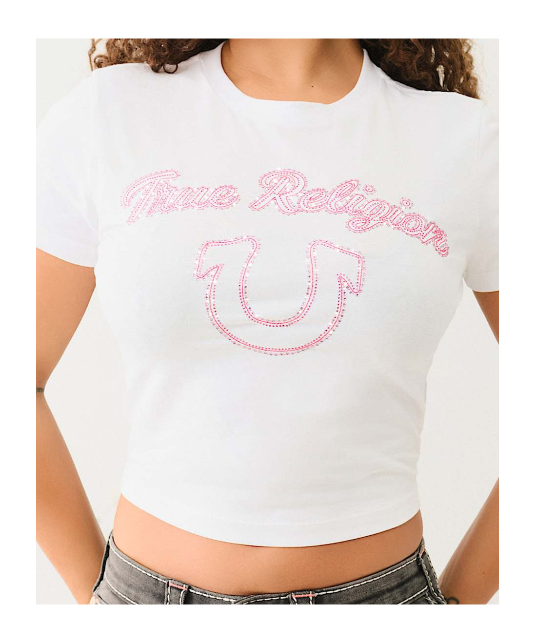 TRUE RELIGION CRYSTAL LOGO SHORT SLEEVE BABY TEE