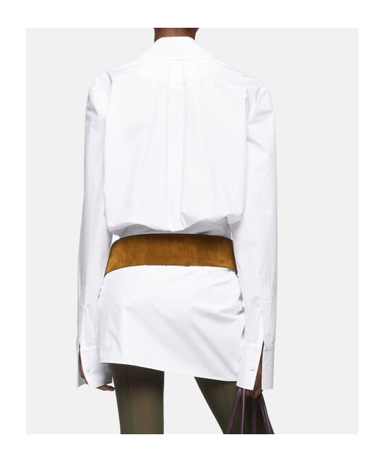 Attico Mini Wrap Chemisier Dress With In White