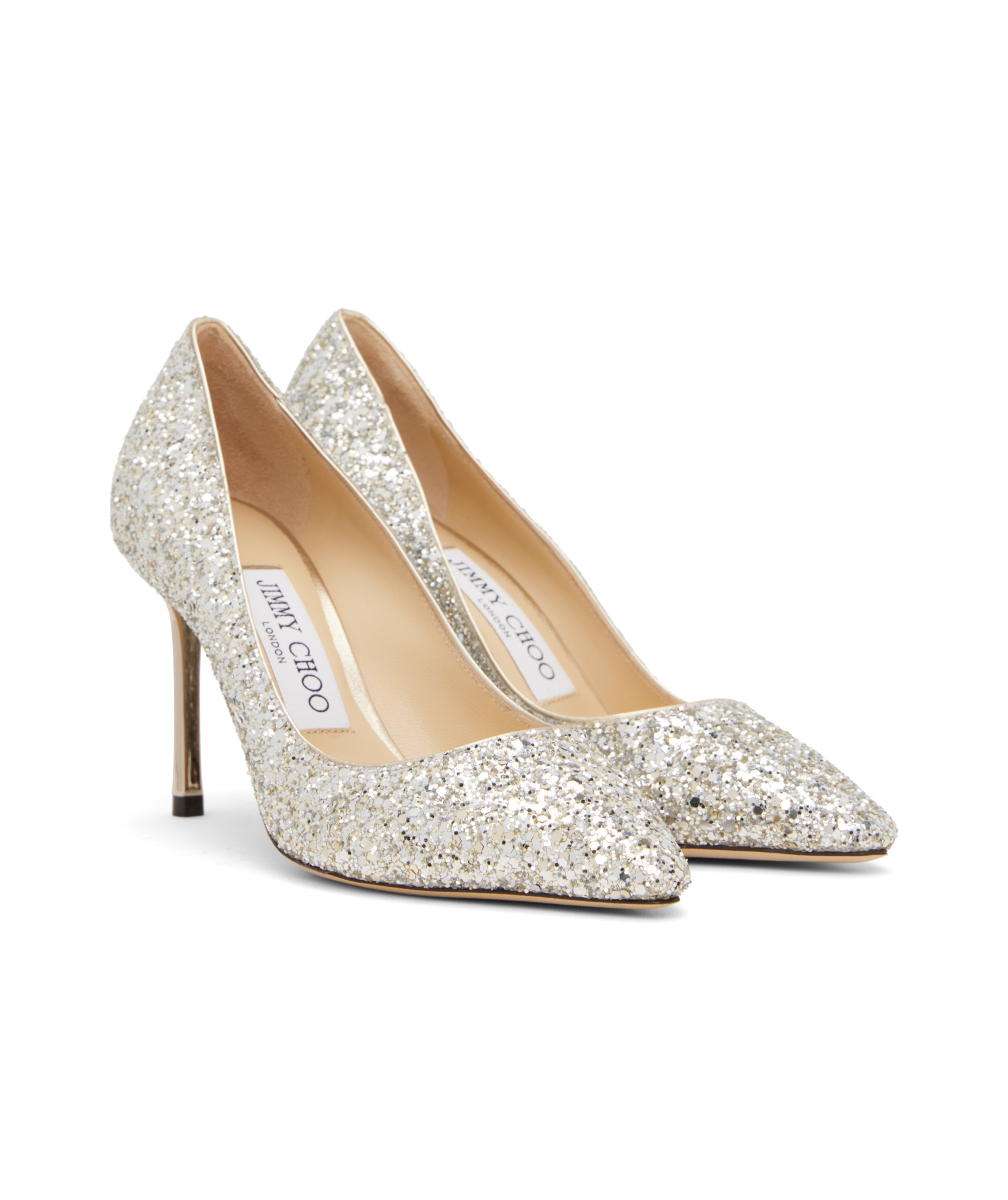 Jimmy Choo Silver Romy 85 Heels In Silver