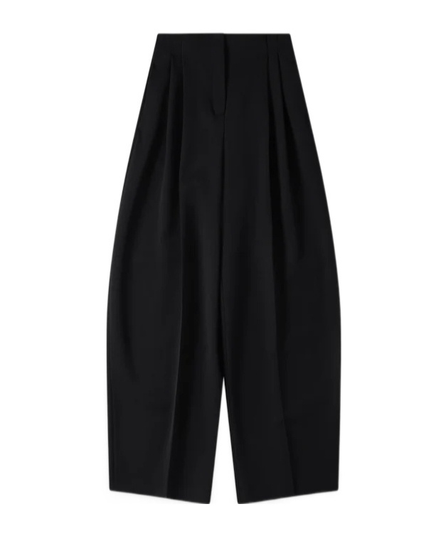Mugler Pleated Wide-leg Trousers In Black