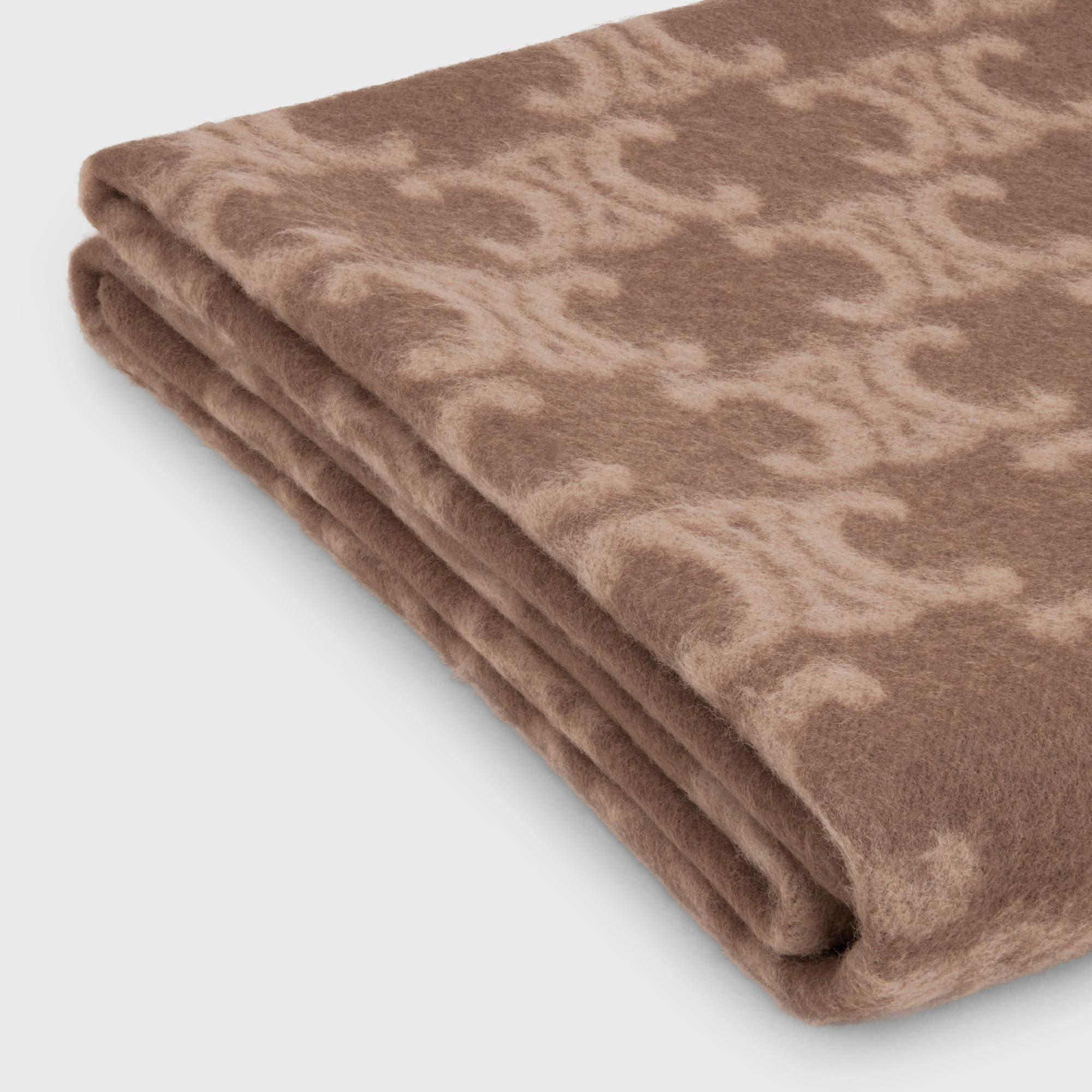 Celine Logo Cashmere Blanket In Brown