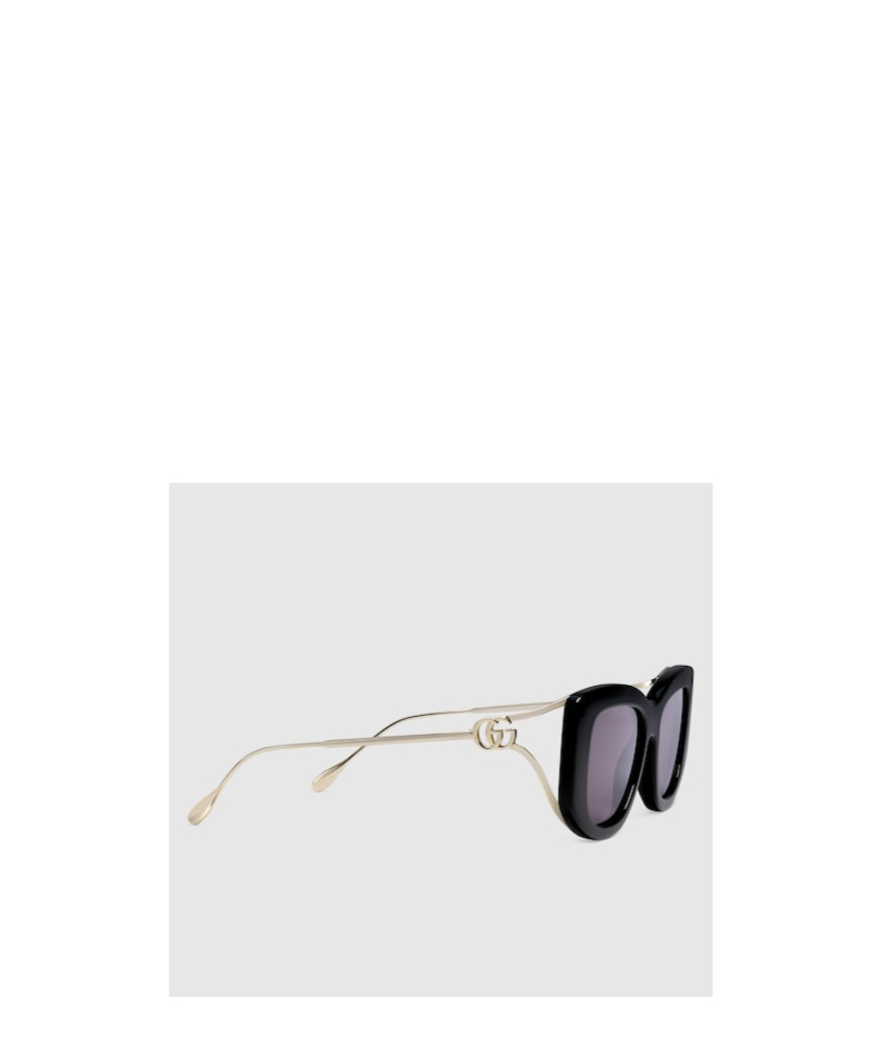 Gucci Double G Rectangle-frame Sunglasses In Gray