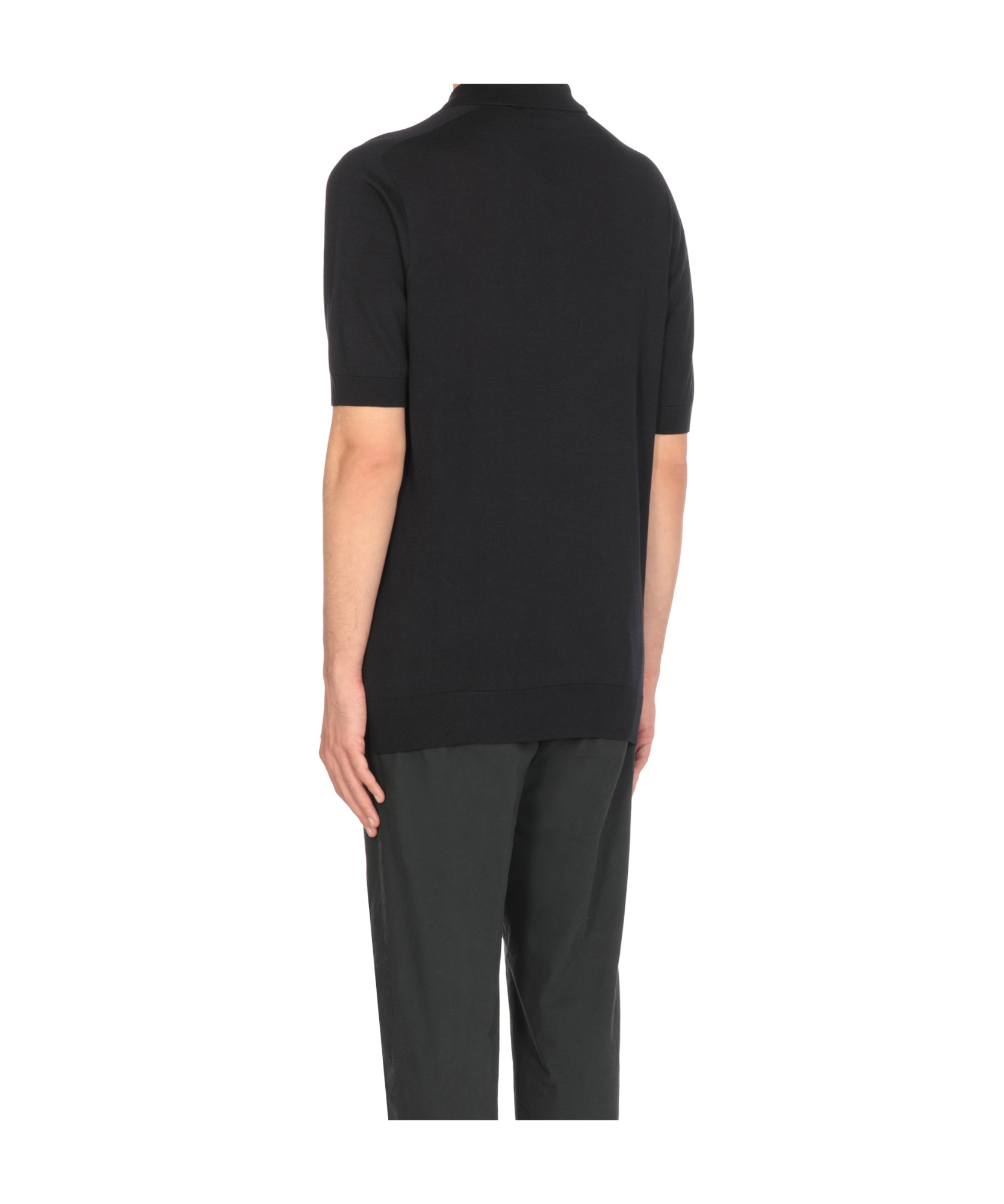 Peserico Cotton And Silk Polo Shirt In Blue